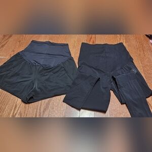 Black Athletic Shorts with Wide Waistband